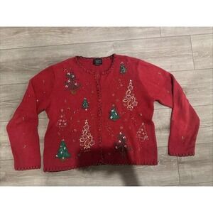 Vintage Designers Originals Studio Christmas Sweater Size‎ Large Christmas Trees